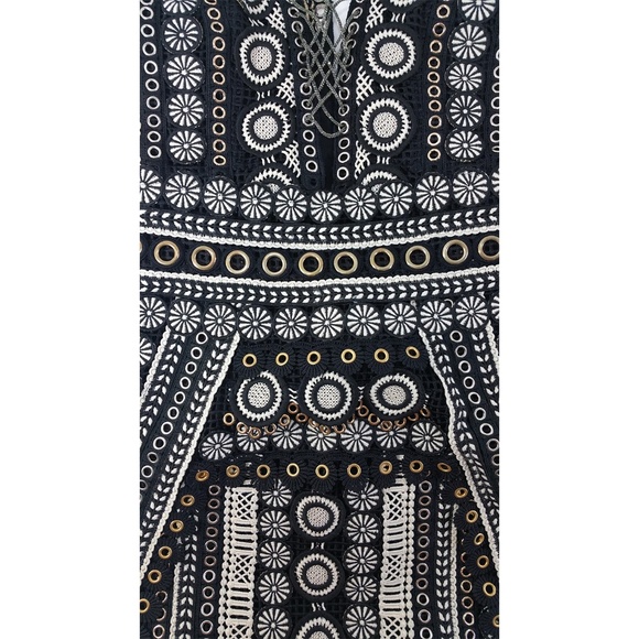 JONATHAN SIMKHAI Black Eyelet Macrame Midi Dress - Picture 8 of 8